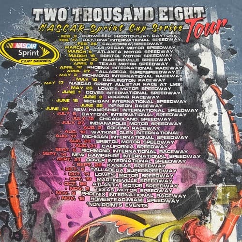 2008 NASCAR Mens Sprint Cup Series Tour 60th Anniversary Shirt Blue L T-Shirt - Thumbnail 6