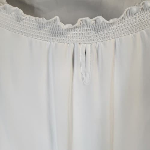 Joseph Ribkoff Dress White Petite S Polyester Lined Lace Applique Bell Sleeves - Thumbnail 4