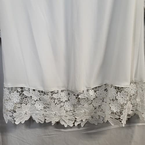 Joseph Ribkoff Dress White Petite S Polyester Lined Lace Applique Bell Sleeves - Thumbnail 5