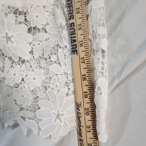 Joseph Ribkoff Dress White Petite S Polyester Lined Lace Applique Bell Sleeves - Thumbnail 16