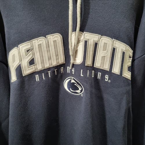 Penn State Nittany Lions Adult Hooded Sweatshirt L Blue White Cotton Blend Logo - Thumbnail 4
