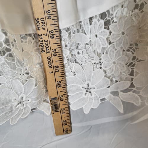 Joseph Ribkoff Dress White Petite S Polyester Lined Lace Applique Bell Sleeves - Thumbnail 13