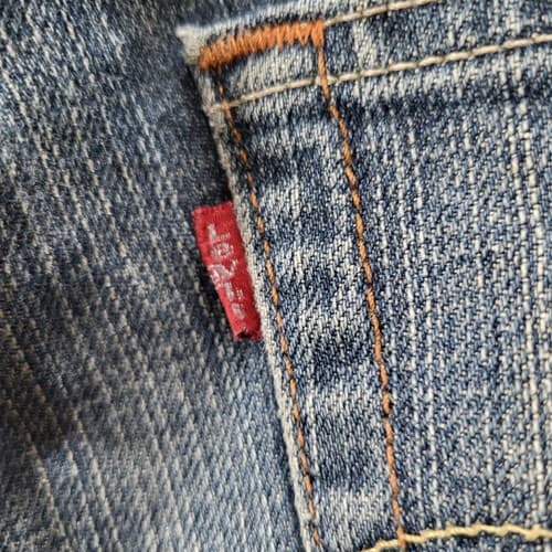 Levi's Mens 514 Jeans 34x34 Blue Medium Wash Slim Fit Straight Leg Washed Out - Thumbnail 6