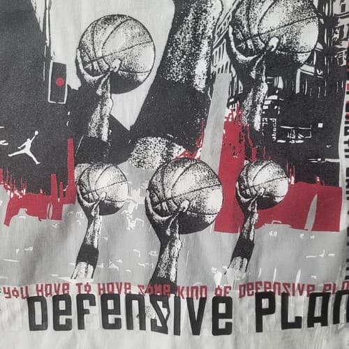 Jordan Mens Shirt White XL Tee Cotton Defensive Plan Black Red Graphics Advice - Thumbnail 8