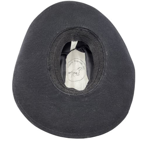 Western Express Cowboy Hat Black S M Elastic Band Faux Felt Red White Braid - Thumbnail 7