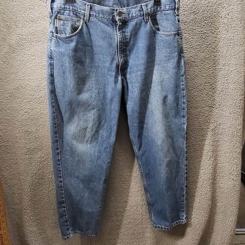 Carhartt Mens Jeans 40x30 Blue Darkstone Relaxed Fit Tapered Leg Work Comfort - Thumbnail 6