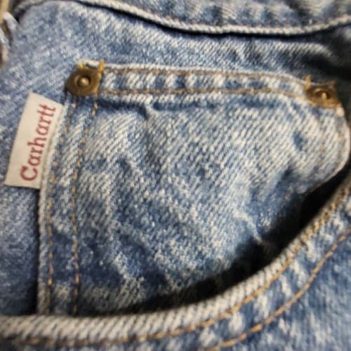 Carhartt Mens Jeans 40x30 Blue Darkstone Relaxed Fit Tapered Leg Work Comfort - Thumbnail 4