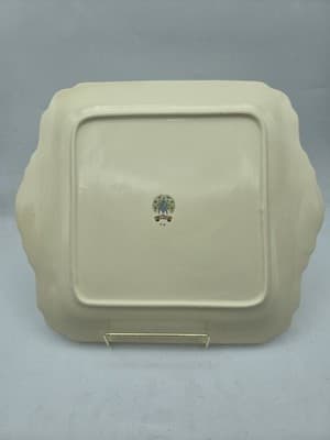 VTG Homer Laughlin Art Deco 11in Serving Tray C17 Century Wells Silver Handles - Thumbnail 2