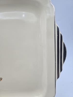 VTG Homer Laughlin Art Deco 11in Serving Tray C17 Century Wells Silver Handles - Thumbnail 4