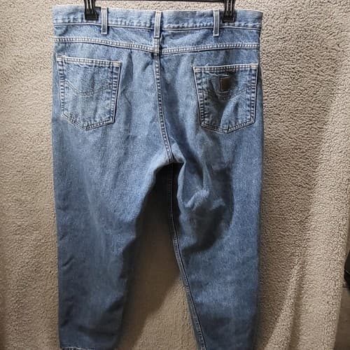 Carhartt Mens Jeans 40x30 Blue Darkstone Relaxed Fit Tapered Leg Work Comfort - Thumbnail 7