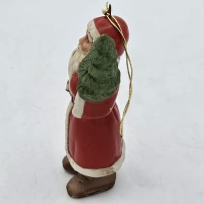 Vintage Lot 4 Santas Ceramic Bisque Ornaments Figurine Handpainted 4in - Thumbnail 16