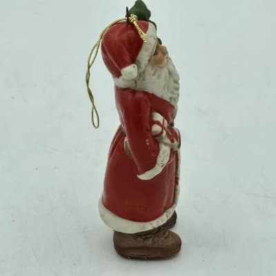 Vintage Lot 4 Santas Ceramic Bisque Ornaments Figurine Handpainted 4in - Thumbnail 18