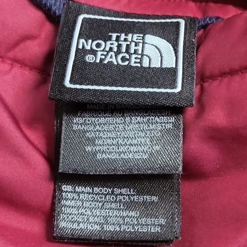 North Face Boys Reversible Vest Dark Red Navy XL 18/20 Nylon Fleece 3 Pockets - Thumbnail 9