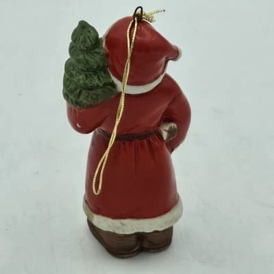 Vintage Lot 4 Santas Ceramic Bisque Ornaments Figurine Handpainted 4in - Thumbnail 17
