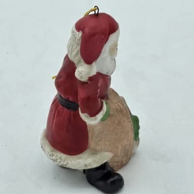 Vintage Lot 4 Santas Ceramic Bisque Ornaments Figurine Handpainted 4in - Thumbnail 10