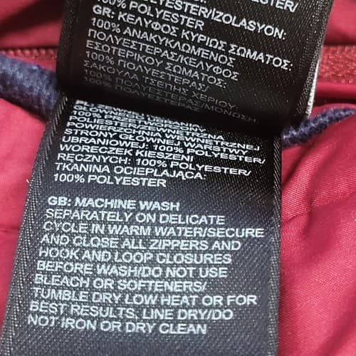 North Face Boys Reversible Vest Dark Red Navy XL 18/20 Nylon Fleece 3 Pockets - Thumbnail 14