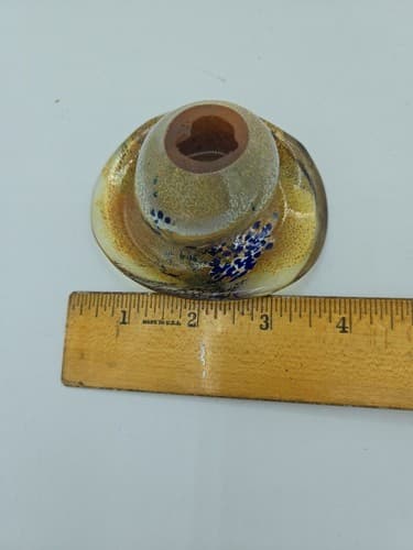 Vintage Mushrooms Art Glass Set 3 Small Snail Accent Blues Gold Handblown - Thumbnail 19