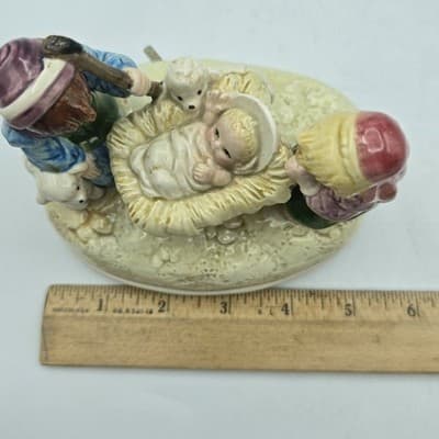 Otigiri Navitity Porcelain Music Box Figurine Silent Night Japan - Thumbnail 11