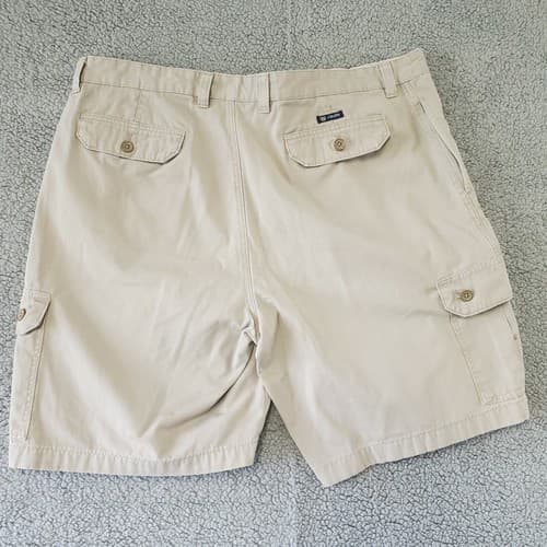 Chaps Mens Cargo Shorts Khaki 42 Cotton Chino Flat Front Hiking Outdoors Pockets - Thumbnail 2