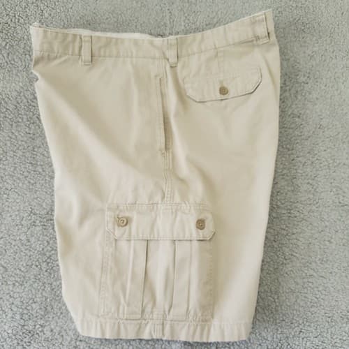 Chaps Mens Cargo Shorts Khaki 42 Cotton Chino Flat Front Hiking Outdoors Pockets - Thumbnail 4
