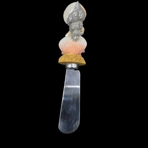 Art Pottery Serving Plate Lighthouse Built In Handle Signed Shell Knife - Thumbnail 7