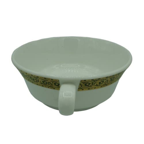 Shenango China Citation Double Handle Bowls Green Gold Restaurant Ware Set of 6 - Thumbnail 5