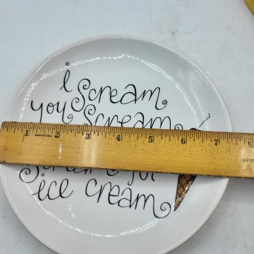 Pottery Barn Dessert Plates Set of 4 Colorful Ice Cream Design Ceramic 7.5 in - Thumbnail 10