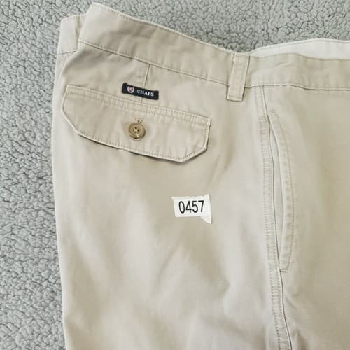 Chaps Mens Cargo Shorts Khaki 42 Cotton Chino Flat Front Hiking Outdoors Pockets - Thumbnail 3