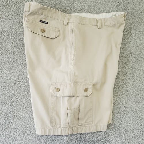 Chaps Mens Cargo Shorts Khaki 42 Cotton Chino Flat Front Hiking Outdoors Pockets - Thumbnail 5