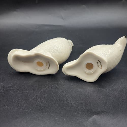 Lenox Quail Pheasant Porcelain Salt & Pepper Shakers Silver Beak Figural Spring - Thumbnail 6