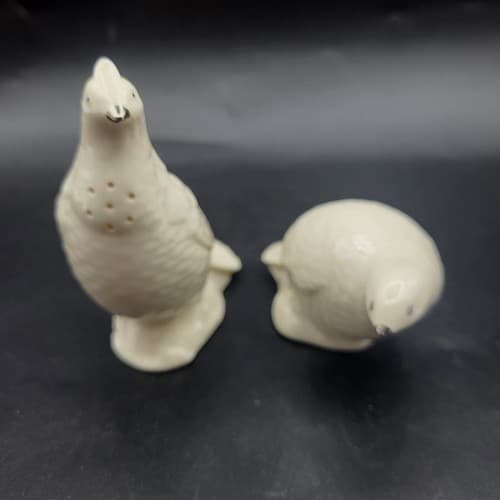 Lenox Quail Pheasant Porcelain Salt & Pepper Shakers Silver Beak Figural Spring - Thumbnail 2
