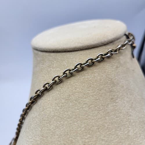 J. Crew Crystal Rhinestone & Black Marquis Necklace Gold Tone 20" Signed - Thumbnail 9