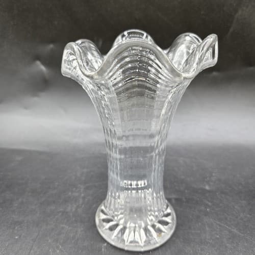 Imperial Glass Clear Swung Ripple & Ribbon Vase - Thumbnail 2