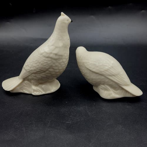 Lenox Quail Pheasant Porcelain Salt & Pepper Shakers Silver Beak Figural Spring - Thumbnail 3