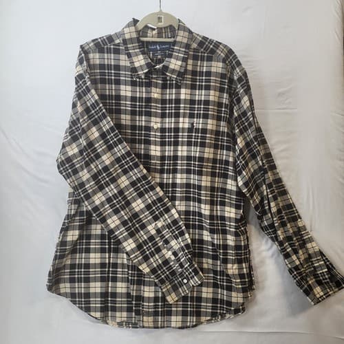 Ralph Lauren Mens Shirt Black White Check XXL Cotton Classic Black Little Pony - Thumbnail 3