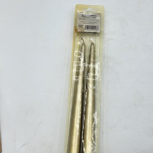 Holy Land Dinner Candles Two 10in Gold Tapers New in Package Made in Israel NOS - Thumbnail 7
