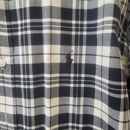 Ralph Lauren Mens Shirt Black White Check XXL Cotton Classic Black Little Pony - Thumbnail 4