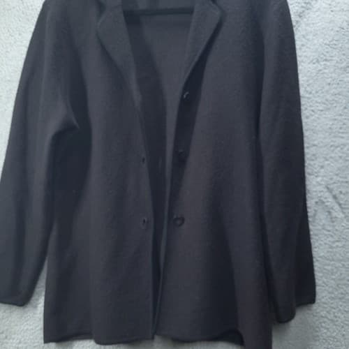 Josephine Chaus Womens Jacket Black L Wool Swing Relaxed Fit Carcoat Hong Kong - Thumbnail 3