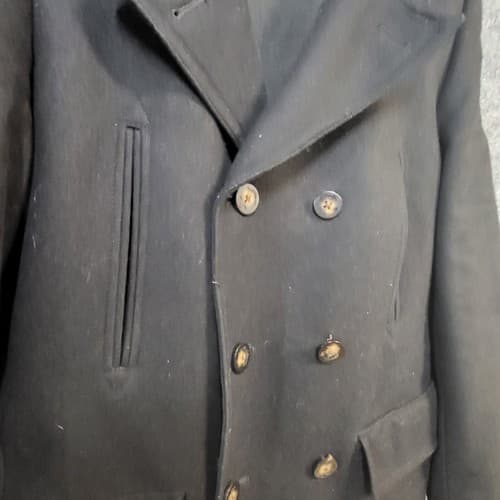 Ralph Lauren Mens Peacoat Black 40R Wool Blend Double Breasted Lightweight Lined - Thumbnail 8