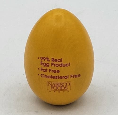 Vintage Fleischmens EGG BEATERS Yellow Wooden Egg Nabisco Foods Promotion RARE - Thumbnail 2