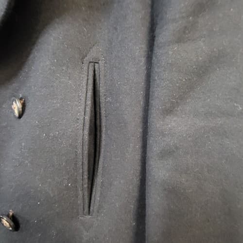 Ralph Lauren Mens Peacoat Black 40R Wool Blend Double Breasted Lightweight Lined - Thumbnail 6