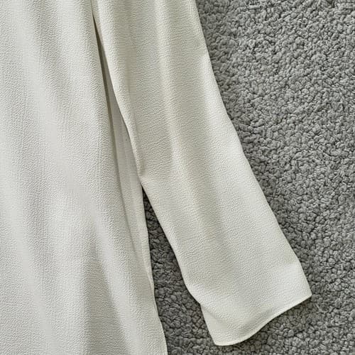 Rachel Roy Womens Top Blouse White S Poly Blend V-Neck Zipper Hi Low Vent Back - Thumbnail 6