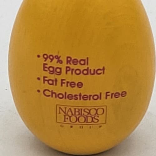 Vintage Fleischmens EGG BEATERS Yellow Wooden Egg Nabisco Foods Promotion RARE - Thumbnail 4