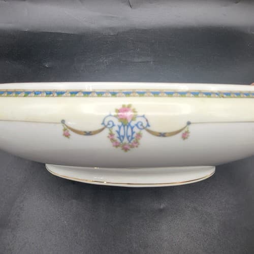 Vintage Nortiake Laureate Oval Covered Casserole Dish White Floral Swags 1921 - Thumbnail 12