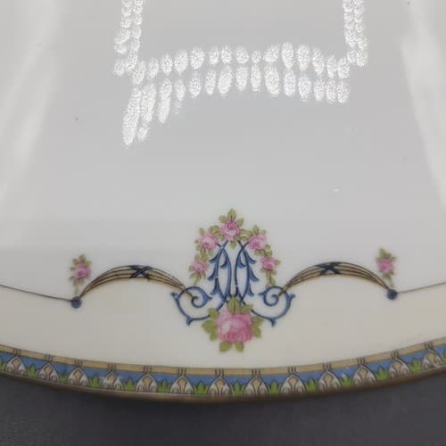 Vintage Nortiake Laureate Oval Covered Casserole Dish White Floral Swags 1921 - Thumbnail 3