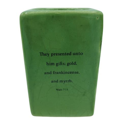 Christmas Tea Lights Pillar Candleholder Set 3 Square Green Scripture Wise Men - Thumbnail 6