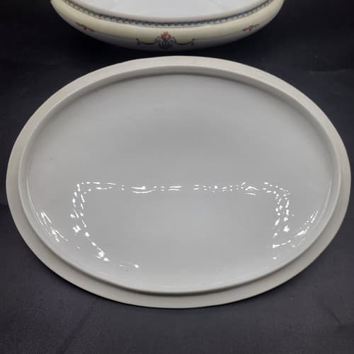 Vintage Nortiake Laureate Oval Covered Casserole Dish White Floral Swags 1921 - Thumbnail 9