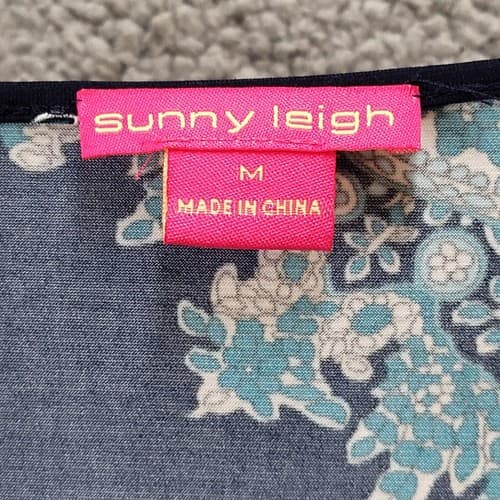 Sunny Leigh Womens Blouse Top Blue M High-Low Tunic Ballet Sleeves Boho Stretch - Thumbnail 8