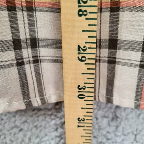 Wranger RED Mens Shirt Pearl Snap Tan Check L Cotton Blend Western Pocket - Thumbnail 10