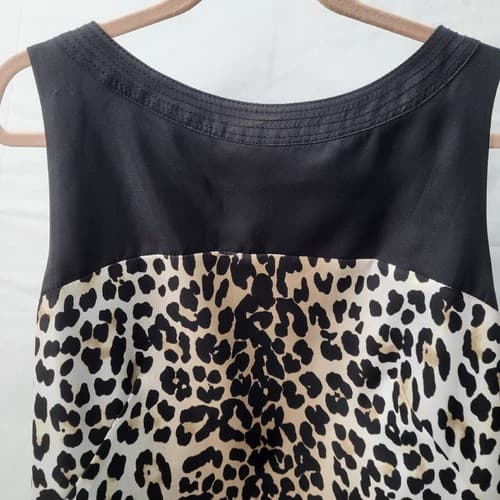 White House Black Market Womens Dress Black Red 2 Rayon Spandex Leopard Print - Thumbnail 4